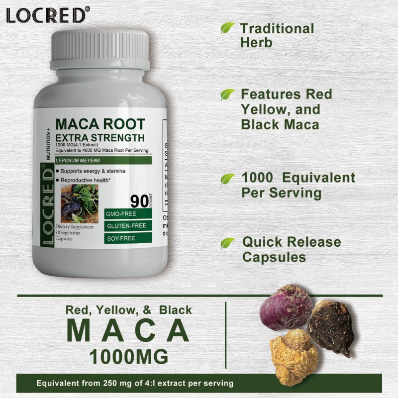 Nature Made Maca Root Capsules Highly Purified Peruvian Maca Ultra High Strength Factory Direct for Adults