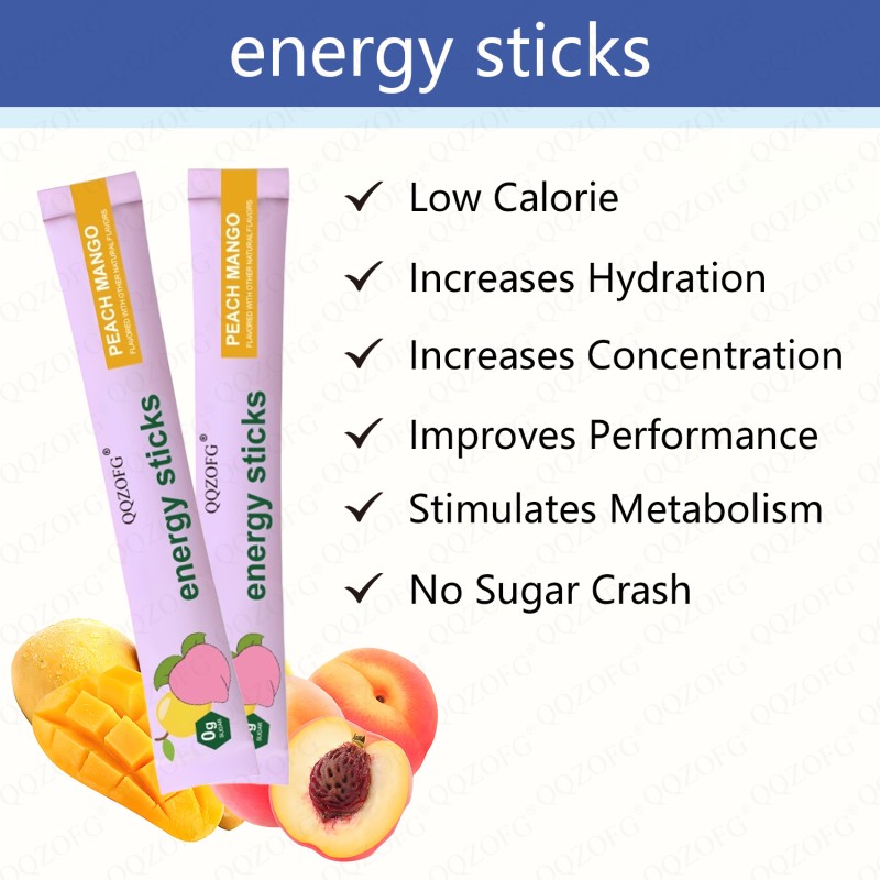 OEM Energy Sticks Custom Label 10 Peach Flavour Herbal Supplements Hot Selling Mood Booster Motivation Instant Powder