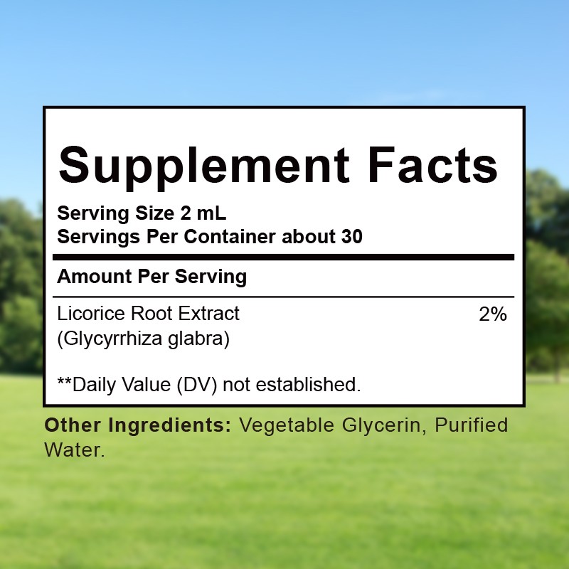 OEM/ODM Wholesale Licorice Root Extract Drops 2oz Alcohol-Free Vegan GNO-GMO Gluten-Free Bark Herbal Extract Customizable Labels