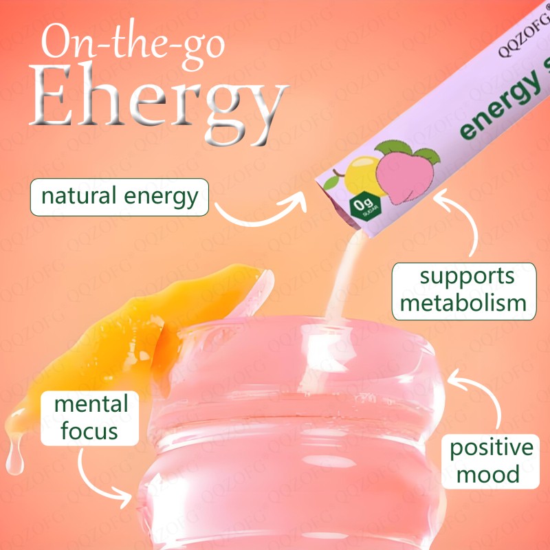 OEM Energy Sticks Custom Label 10 Peach Flavour Herbal Supplements Hot Selling Mood Booster Motivation Instant Powder