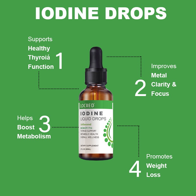 Customizable Private Brand Iodine Supplement Drops Herbal Extract in Bottle Packaging