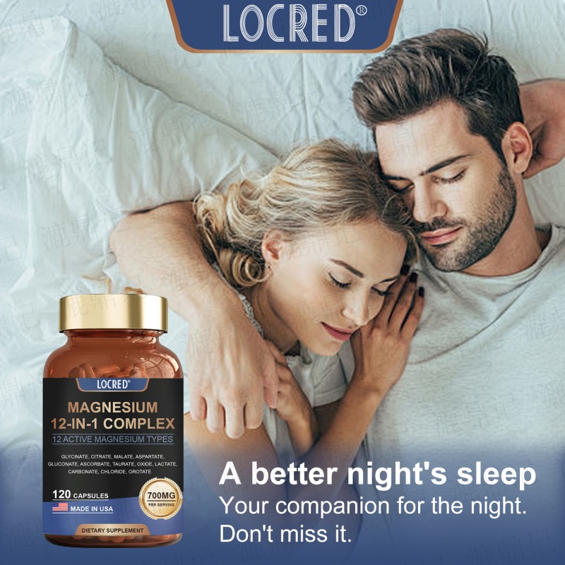 Hot Selling Magnesium Capsules for Adults Stress Relief Sleep Support Nerves & Muscles Metabolism Supplement for Men Women