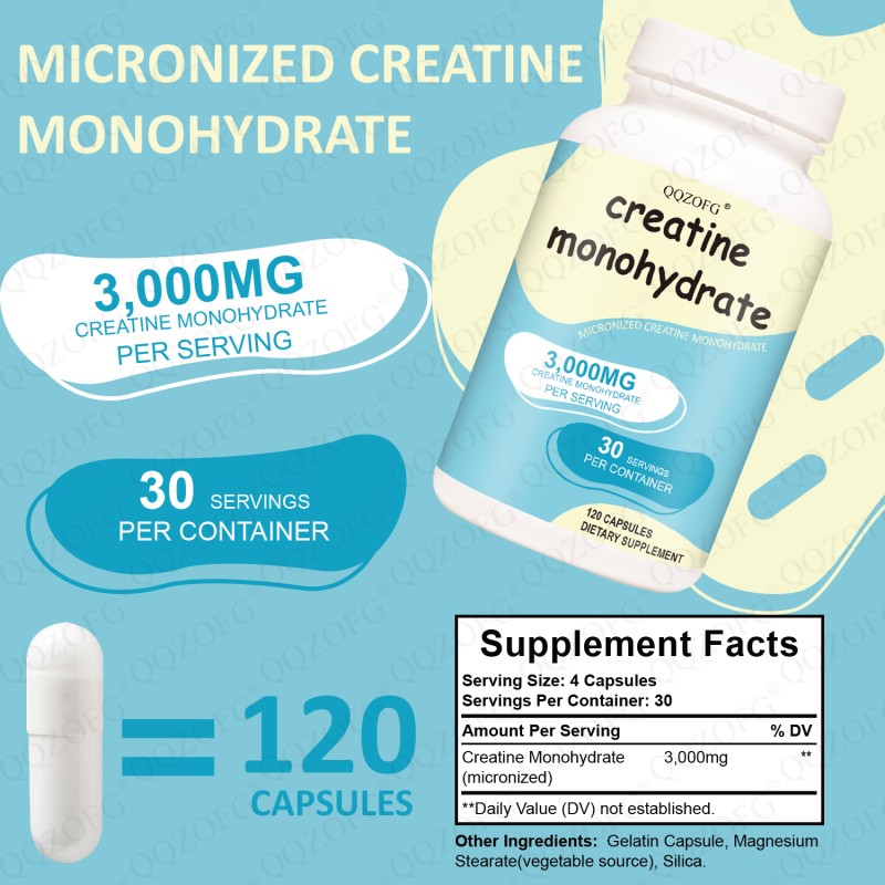 OEM Creatine Monohydrate Capsules Pre-Workout Muscle Size Strength Supplements Herbal Sports Nutrition Product for Adults