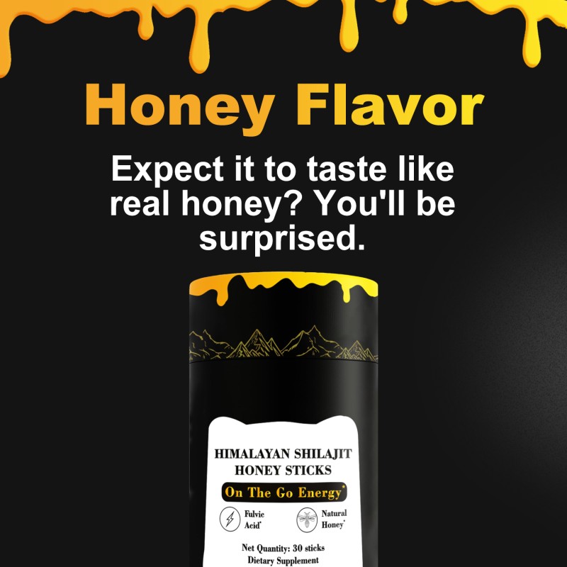 Shilajit Honey Sticks 30 Sticks Pure Himalayan Resin With High Potency Herbal Blend for Energy Boost & Immune Support