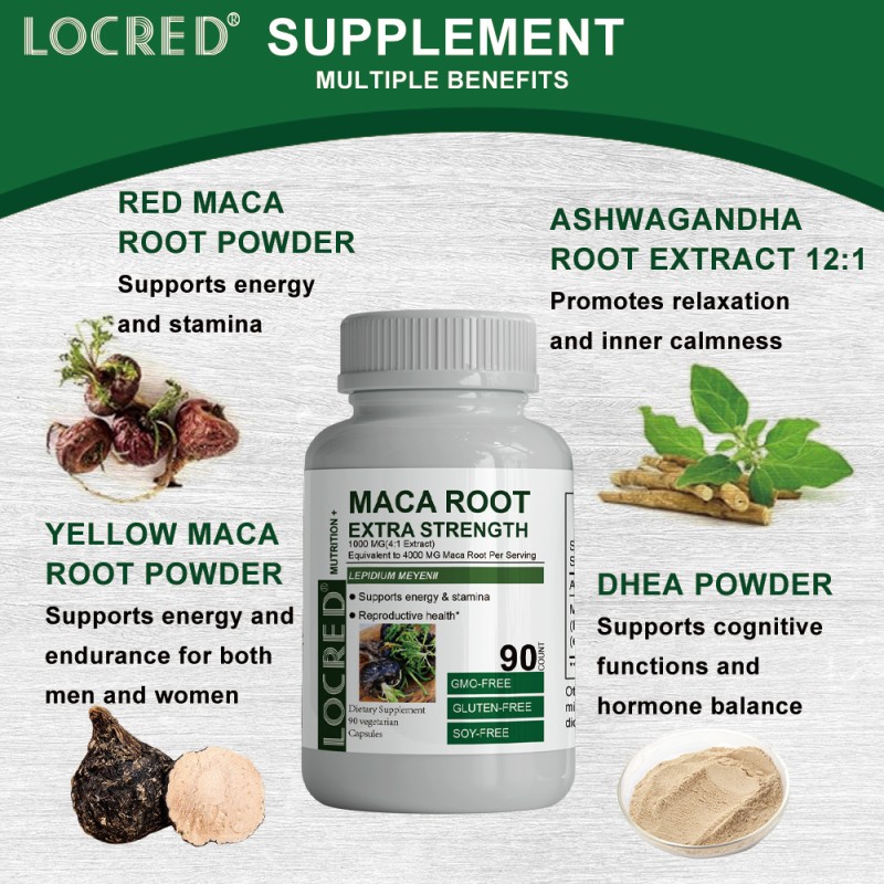 Nature Made Maca Root Capsules Highly Purified Peruvian Maca Ultra High Strength Factory Direct for Adults