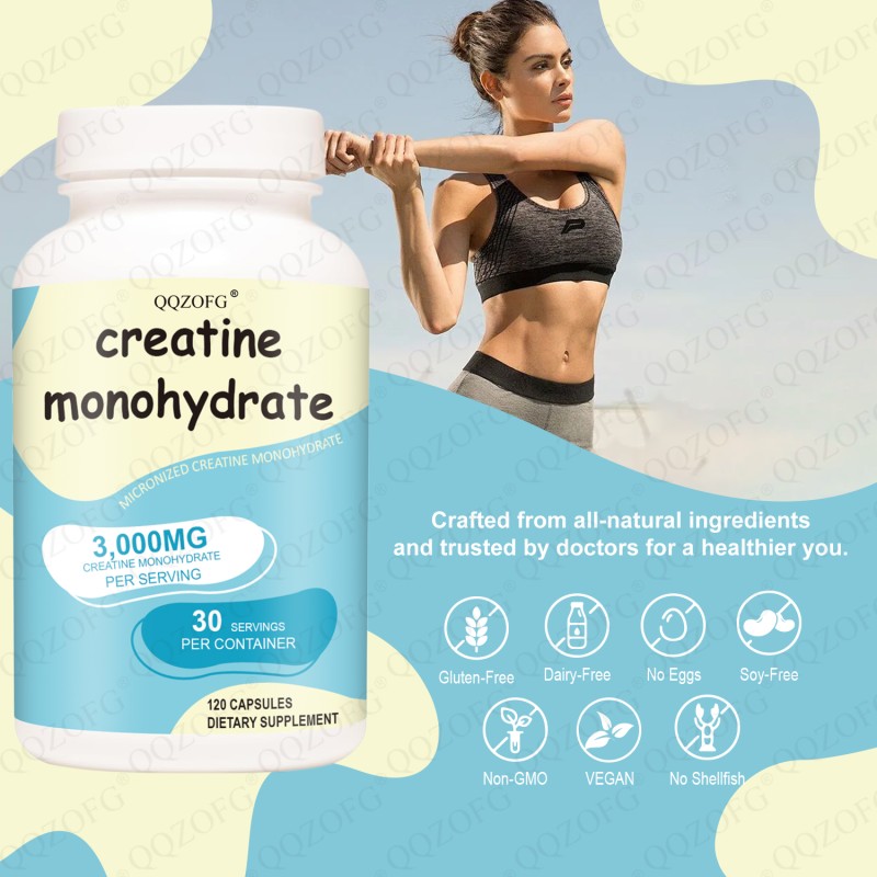 OEM Creatine Monohydrate Capsules Pre-Workout Muscle Size Strength Supplements Herbal Sports Nutrition Product for Adults