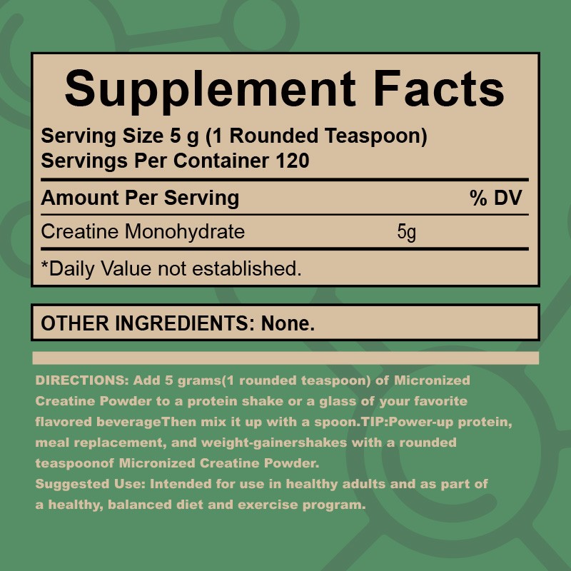 OEM Customizable Sports Nutrition Supplement Private Label Creatine Monohydrate Powder Sugar-Free Supports Energy