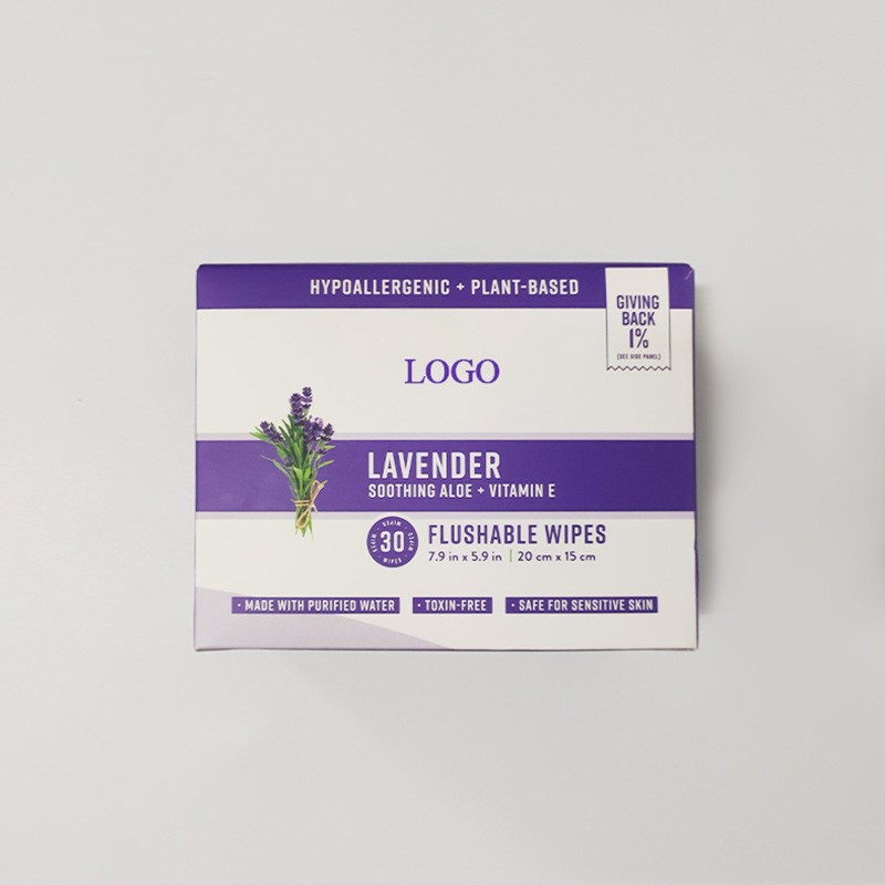 Wet Wipes Factory - Custom Flushable Lavender 30 PCS