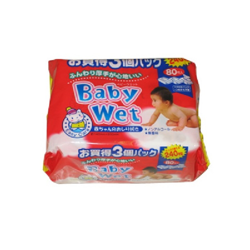 Baby Wipes Factory - Alcohol-Free Non-Woven 80 Sheets 3 Pack