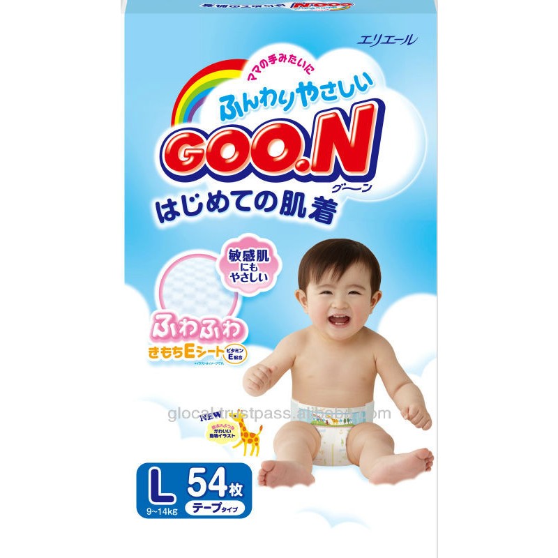 Baby Diapers Factory - GOO.N L-size Tape 54pcs 3D Leak Prevention