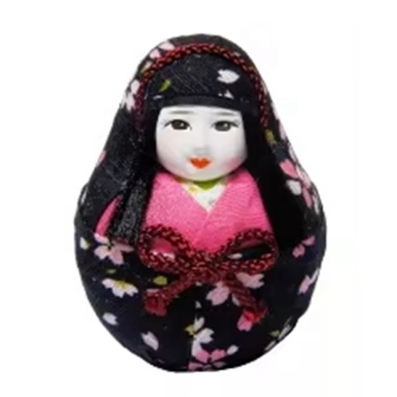 Doll Manufacturer - Hime-Daruma Cherry Pattern Black Ver