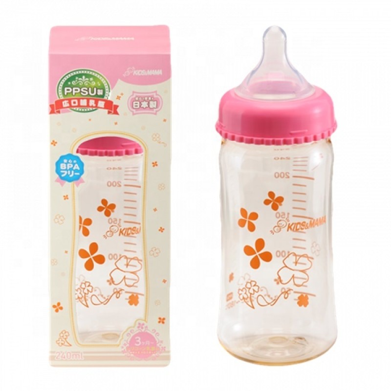 Nursing Bottle Factory - 240ml Wide Neck Pink Silicone Teat
