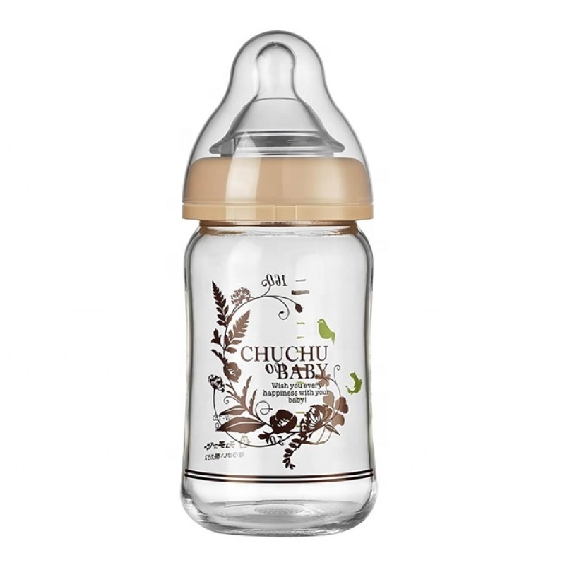 Glass Feeding Bottle Manufacturer - 160ml Wide-Neck Silicone Teat