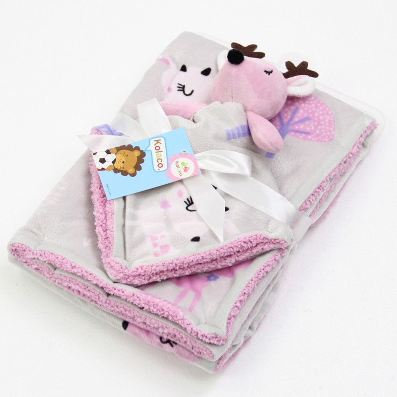 Baby Blanket Factory - Printed Fleece Lambswool Double Comfort