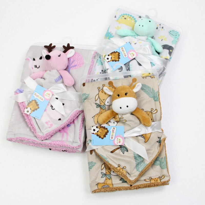 Baby Blanket Factory - Printed Fleece Lambswool Double Comfort