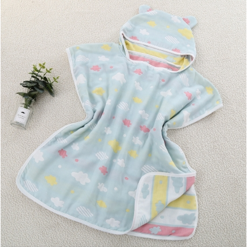 Baby Bath Towel Factory - 4/6 Layers Muslin Hooded Cape Bathrobe