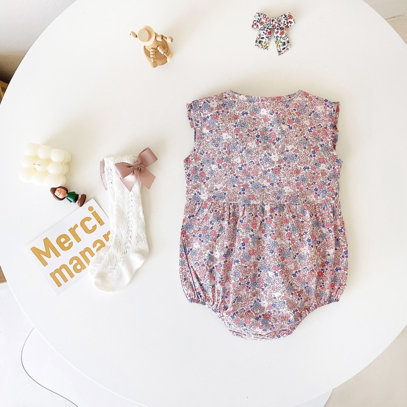Baby Romper Manufacturer - Cute Floral Crawling Suit Knitted