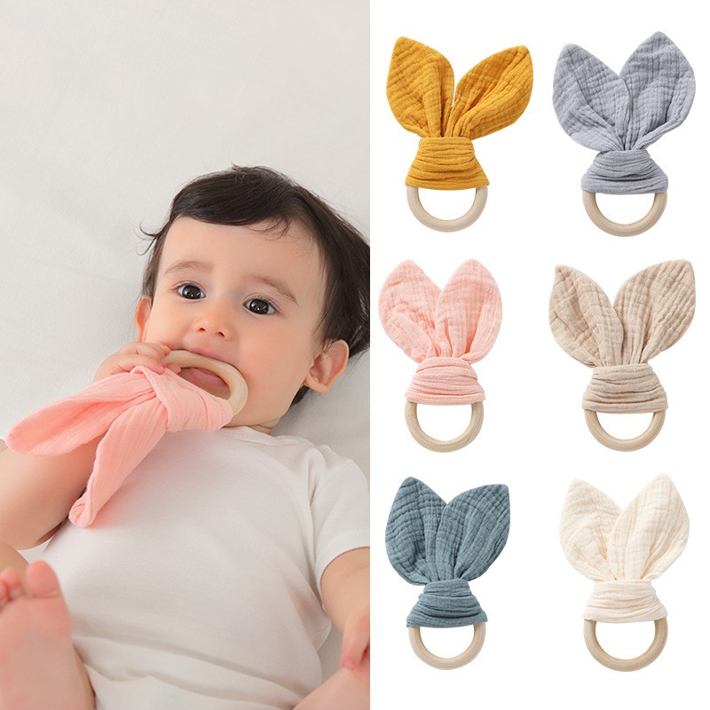 Infant Comforter Factory - Muslin Cotton Wooden Ear Teether