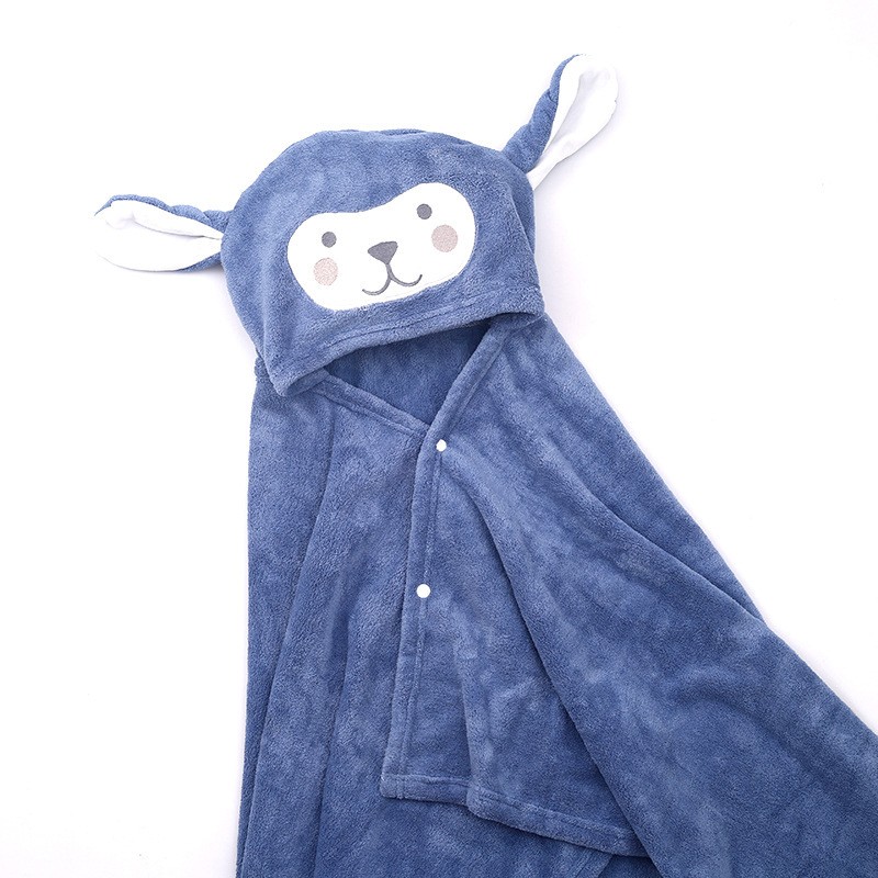 Baby Bath Towel Manufacturer - Cartoon Coral Velvet Hooded Beach