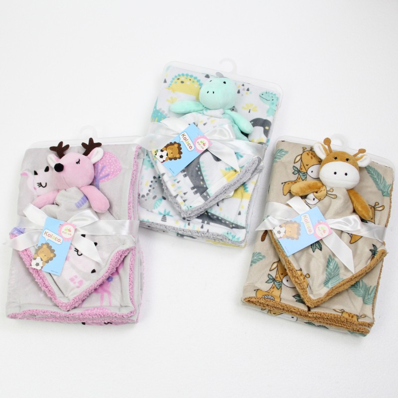 Baby Blanket Factory - Printed Fleece Lambswool Double Comfort