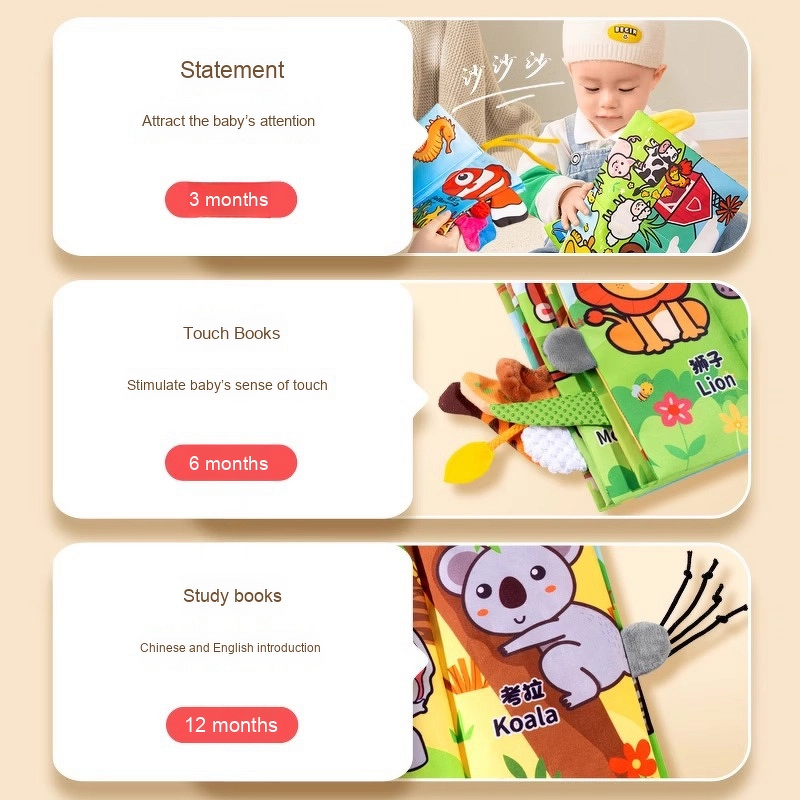 Cloth Book Set Manufacturer - Soft Quiet Tear Resistant 6-Month