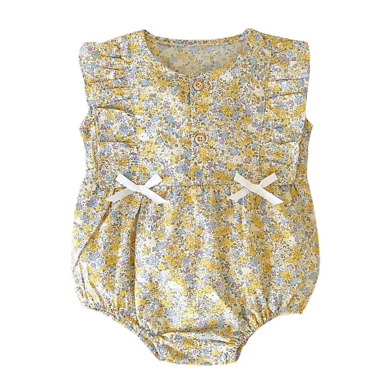 Baby Romper Manufacturer - Cute Floral Crawling Suit Knitted