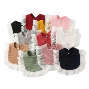 Baby Bibs Factory - Ruffle Lace Muslin Cotton Absorbent OEM