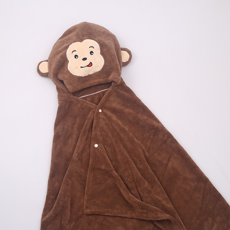 Baby Bath Towel Manufacturer - Cartoon Coral Velvet Hooded Beach