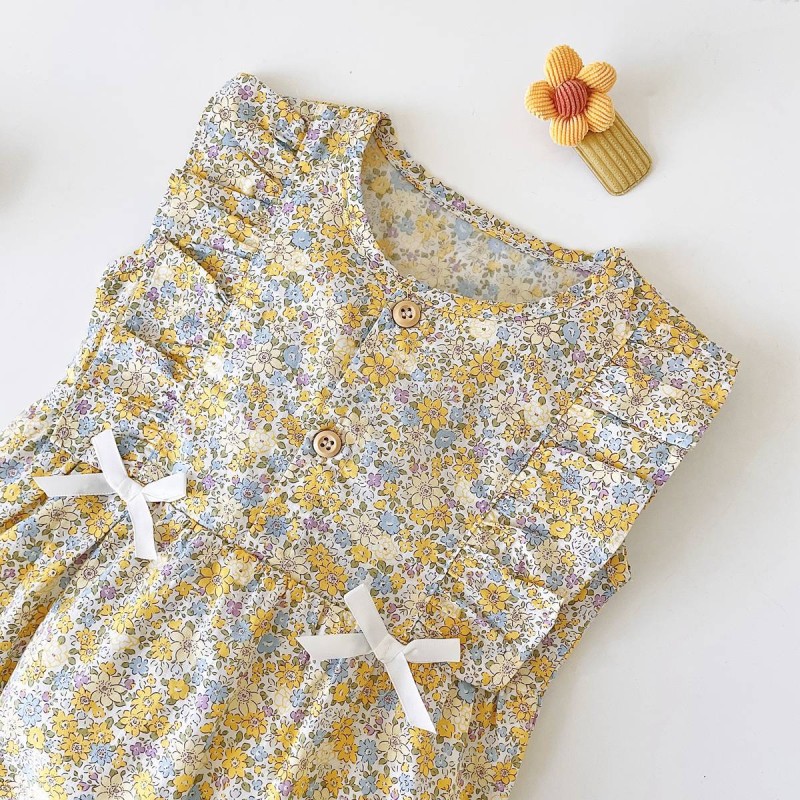 Baby Romper Manufacturer - Cute Floral Crawling Suit Knitted