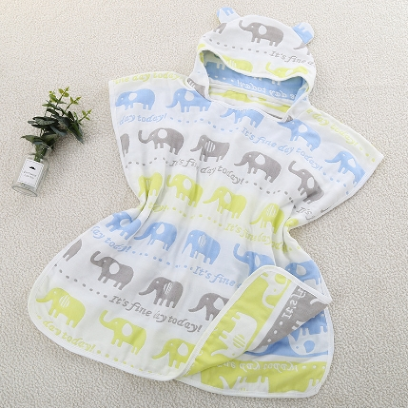 Baby Bath Towel Factory - 4/6 Layers Muslin Hooded Cape Bathrobe