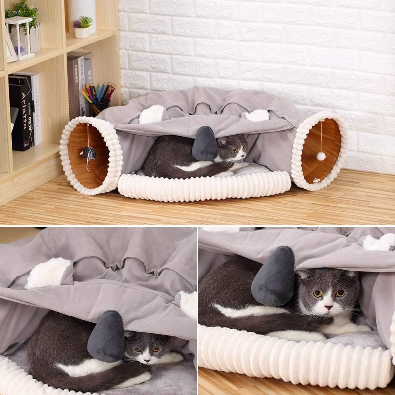 Cat Tunnel Factory - 2 in 1 Fresh Brown Nest Semi-open