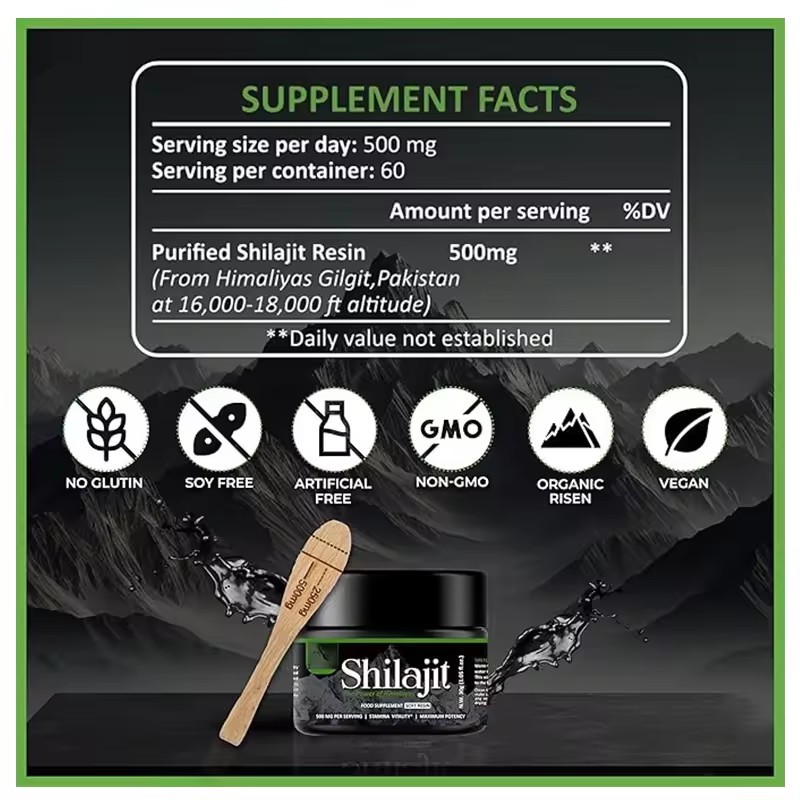 Hot Selling Shilajit Resin Capsules Powder Gummy 100% Pure Raw Shilajit