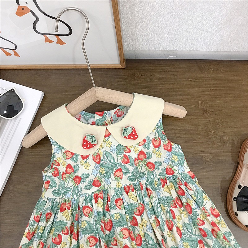 Girls Dress Factory - Floral Linen Korean Western Birthday