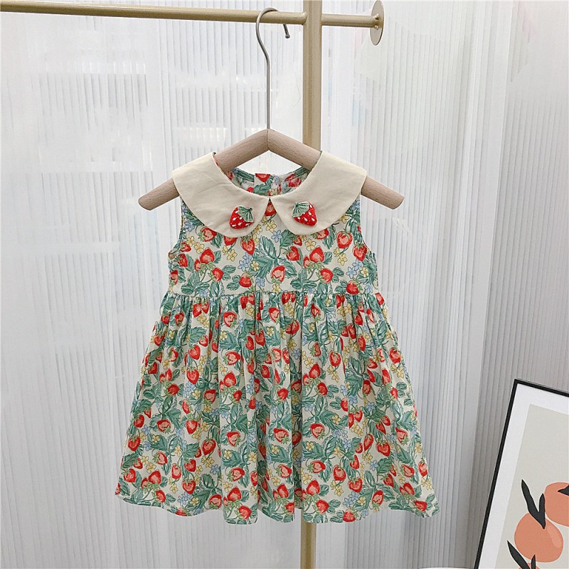 Girls Dress Factory - Floral Linen Korean Western Birthday