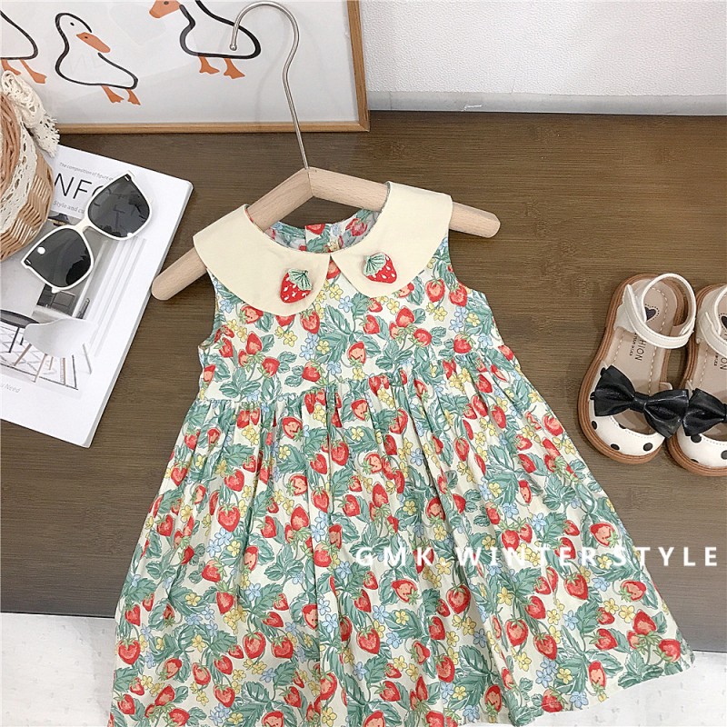 Girls Dress Factory - Floral Linen Korean Western Birthday