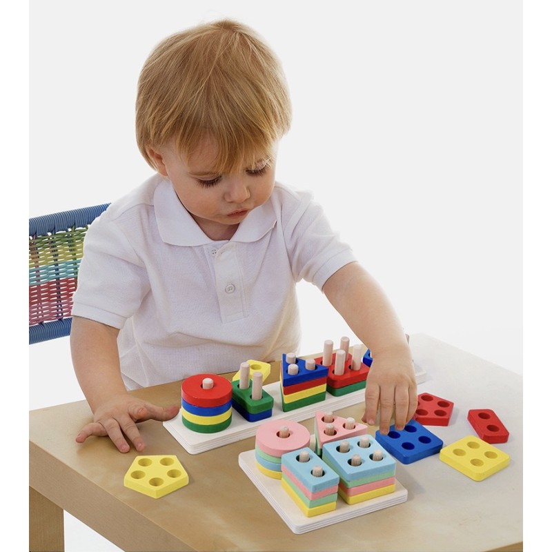 Building Blocks Factory - Kids Educational Wooden Sorting Stacking
