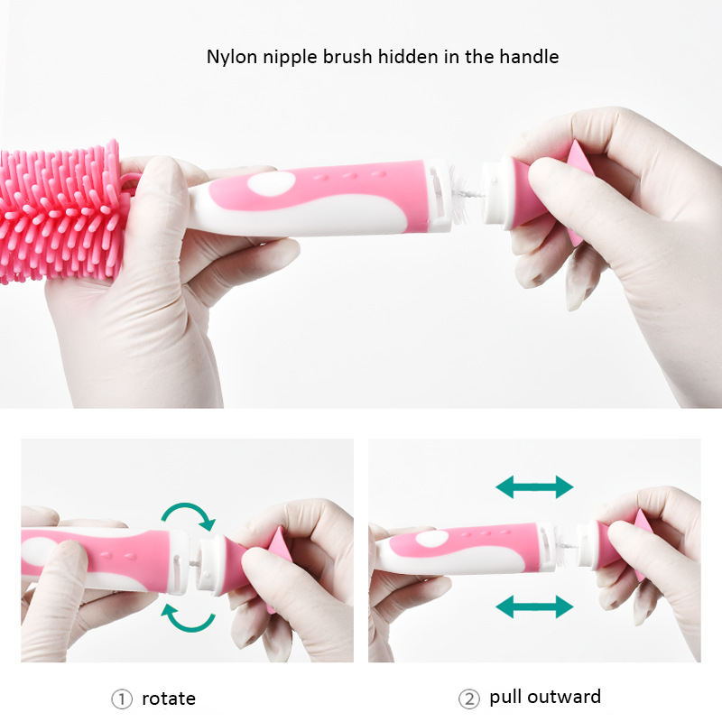 Baby Bottle Brush Manufacturer - Eco-friendly Silicone Long Handle