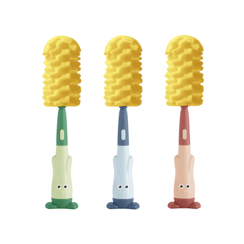 Baby Bottle Brush Manufacturer - 3pcs New Design Sponge Handle