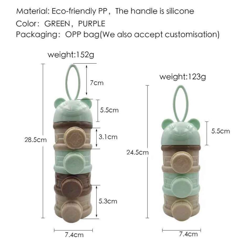 Baby Food Storage Box Factory - 3-4 Layers Bear Style Portable