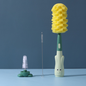 Baby Bottle Brush Manufacturer - 3pcs New Design Sponge Handle