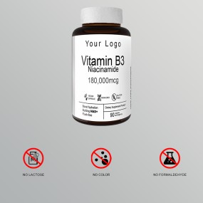 Amazon Hot 1800 mg Nicotinamide Capsules Gluten-Free Premium Beauty Product for Women Pills Dosage Vitamin for Brightening Skin