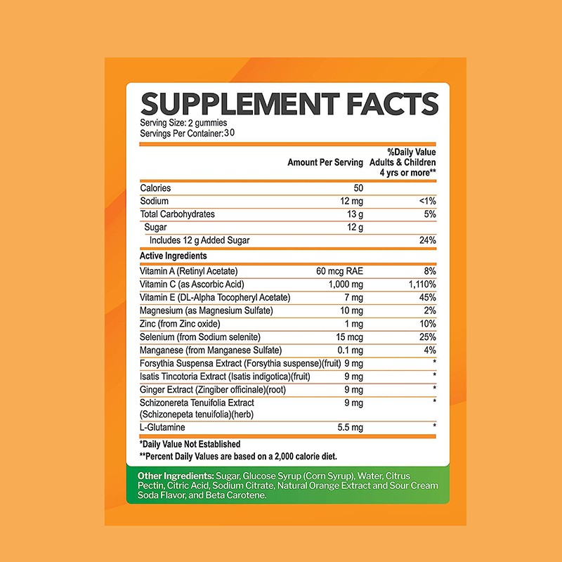 OEM ODM Private Label Children Vitamin C Gummy 1000mg Healthy Immune System Vitamin C Gummies for Kids