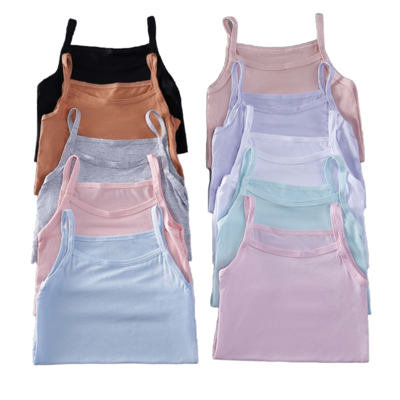 Girls Camisoles Factory - Solid Color Snug Fit Tagless