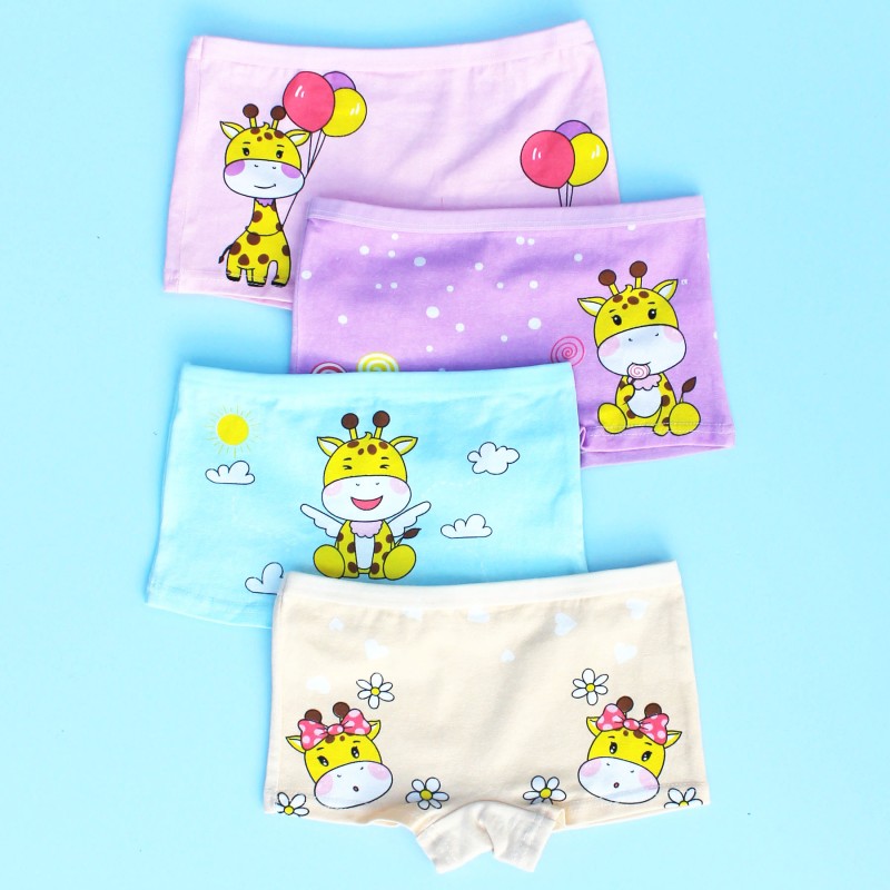 Girls Panties Manufacturer - Cartoon Boxer 4-Pack Soft