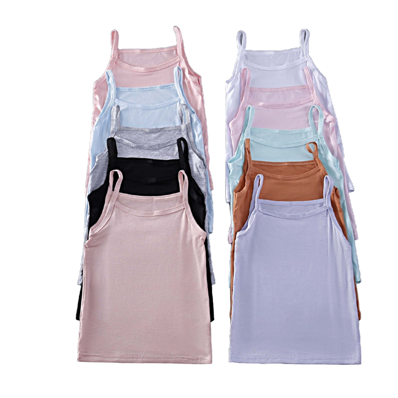 Girls Camisoles Factory - Solid Color Snug Fit Tagless