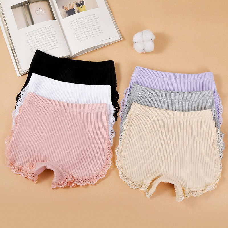 Girls Safety Pants Factory - Summer Cotton Lace Edge