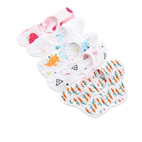 Baby Cotton Bibs Manufacturer - Flower Shape 8 Layers Muslin