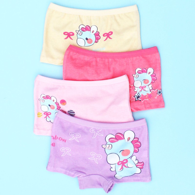 Girls Panties Manufacturer - Cartoon Boxer 4-Pack Soft