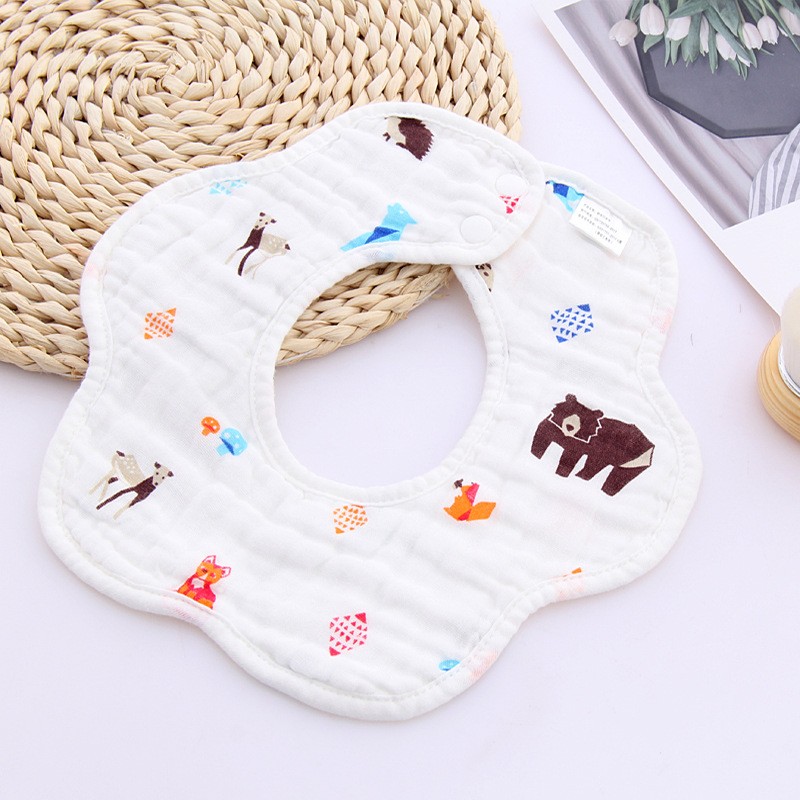 Baby Cotton Bibs Manufacturer - Flower Shape 8 Layers Muslin