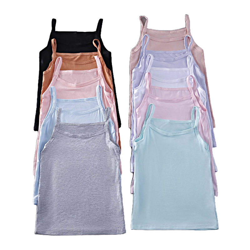 Girls Camisoles Factory - Solid Color Snug Fit Tagless
